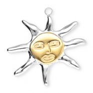 Stainless steel charms sun Silver-Gold