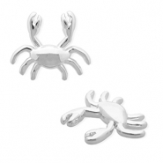 DQ&reg; European metal charms crab Antiek Zilver (Nikkelvrij)
