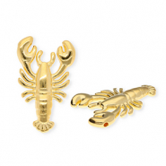 DQ&reg; European metal charms lobster Goud (Nikkelvrij)