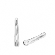 DQ&reg; European metal charms bar Antiek Zilver (Nikkelvrij)