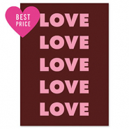 BY31&reg; Jewellery cards "Love" Dark Brown-Dark Pink