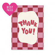 BY31&reg; Jewellery cards "Thank you" Dark Pink-Rust Red-Off White
