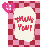 BY31&reg; Jewellery cards "Thank you" Dark Pink-Rust Red-Off White