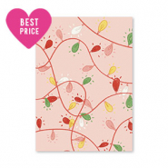 Jewellery cards Christmas lights Pink-Red-Green