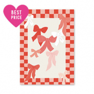 Jewellery cards bows Red-Pink-Off White