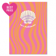 Jewellery cards "let's shellabrate" Orange-pink