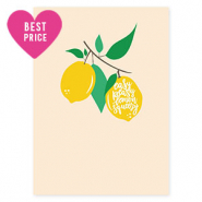 Jewellery cards "Easy peasy lemon squeezy" Beige-Yellow