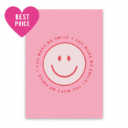 Jewellery cards "You make me smile" Pink