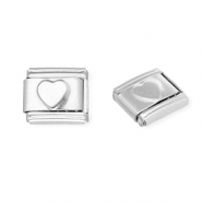Stainless steel charms for italian bracelet heart Silver