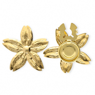 Stainless steel button covers flower Gold