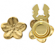 Stainless steel button covers flower Gold