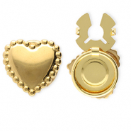 Stainless steel button covers heart Gold