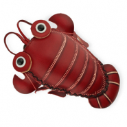 Leather purse lobster Red-Sand Beige-Black-White