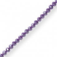Top faceted beads 3x2mm disc Purple-Pearl Shine Coating
