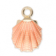 Metal charms shell Gold-Peach Pink