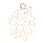 Metal charms coral Gold-White