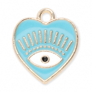 Metal charms heart Eye of Providence Gold-Blue-White