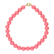 BY31&reg; 16mm acryl bead necklaces shiny Pink Lemonade 16-1735 TCX-Gold