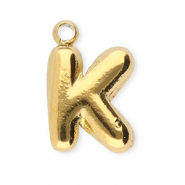 Stainless steel charms letter K Gold
