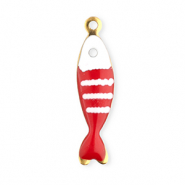 Stainless steel charms fish Gold-Red-White