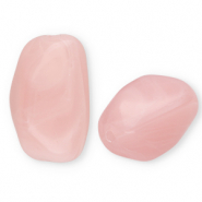 Acrylic beads rectangle Light Pink-Marble