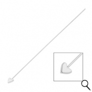 BY31&reg; Stainless steel findings headpins with heart 70mm Silver