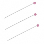 BY31&reg; Stainless steel findings headpins with ball 35mm Silver-Lavender Purple