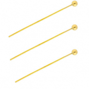 BY31&reg; Stainless steel findings headpins with ball 35mm Gold