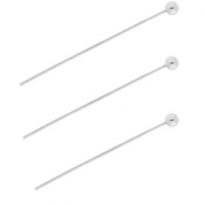 BY31&reg; Stainless steel findings headpins with ball 35mm Silver