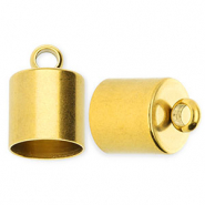 Stainless steel findings end cap Ø10mm with loop Gold