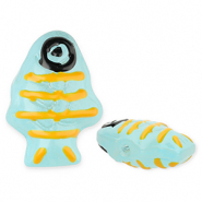 Handmade glass beads fish Light Blue-Yellow-Black