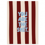 BY31&reg; Jewellery cards "You are the shit" Brown-Cr&eacute;me-Light Blue