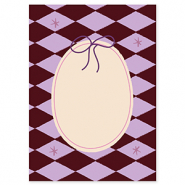 BY31® Jewellery cards oval with bow Brown-Purple-Pink-Créme