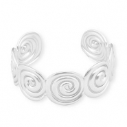 Stainless steel bracelets bangle spirals Silver