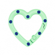 Colourful jewellery findings key chain heart Green-Blue