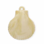 Acrylic charms shell Beige-Brown-White