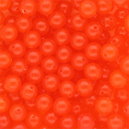 10 mm DQ&reg; acrylic beads shiny Vermillion Red