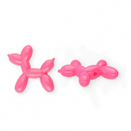 Acrylic beads shiny balloon&nbsp;dog Dark Pink