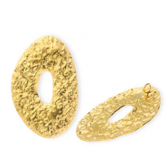 Stainless steel charms oval Gold
