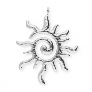 Stainless steel charms spiral sun Silver