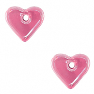 DQ greek ceramic beads Heart Magenta-Pink