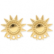BY31&reg; Stainless Steel findings earrings&nbsp;/&nbsp;earpins sun with 3 loops Gold