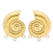 BY31&reg; Stainless Steel findings earrings&nbsp;/&nbsp;earpins shell with 3 loops Gold