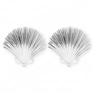 BY31&reg; Stainless Steel findings earrings&nbsp;/&nbsp;earpins shell with loop Silver