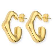 Stainless steel earrings / earpin irregular Gold