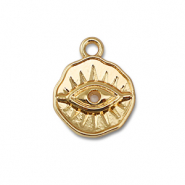 Metal charms heart Eye of Providence Peach Gold