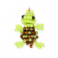 BY31® Glass seed beads charms turtle Lime Green-Brown-Black-Gold
