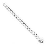 BY31&reg; Stainless Steel findings extension chain set flower Silver