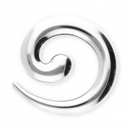 Stainless steel statement brooches spiral Silver