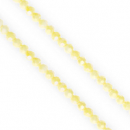 Round top faceted beads 4mm Yellow-AB Coating